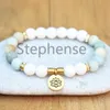 Bracelet Lotus Amazonite mat pour femmes, nouveau Design, perles de coquillage, Bracelet de Yoga, Chakra Mala, cœur, MG0627, 300i