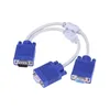 100 pcs 1 computador para dupla 2 monitor VGA splitter cabo vídeo y divisor 15 pin dois portas vga macho para mulher