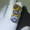 choucong luxe mannelijke vintage ring grote 10ct 5A zirkoon steen geel goud gevulde partij bruiloft band ringen voor mannen vinger sieraden