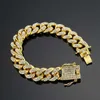 Mens Hip Hop chains Gold Bracelets Simulated Diamond Bracelets Jewelry Fashion Iced Out Link Chain Bracelet