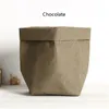 Washable Kraft Paper Bag Foldable Sundries Organizer Pouch Flower Succulents Kraft Paper Pot Plant Flowers Bag Home Decor