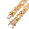 Bracciale Figaro ghiacciato 13mm Bling Miami Cuban Link completo Rhinestones Hiphop Mens Bracelets Hip Hop Jewelry342i