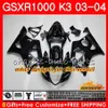 Karosserie für Suzuki GSXR-1000 GSXR1000 2003 2004 03 04 Körper 15HC.133 Rahmen GSX R1000 GSX-R1000 K3 Purple Black GSXR 1000 03 04 Verkleidungsset