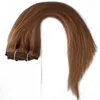 4 Paketler Hint İnsan Saç Dokuma Paketler 100g / pc saç uzantılarında Kahverengi 1B 613 Renk 10 # Kısa Bob Stil diker Düz