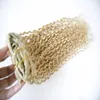 clip afro crépus dans les extensions 100g Bleach blonde clip dans les extensions de cheveux humains 8pcs mongol crépus cheveux bouclés