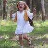 2018 Abiti estivi per ragazze Abito bianco in pizzo scava fuori Ragazza Abbigliamento casual Abbigliamento per bambini Abbigliamento per bambine con maniche a sbuffo