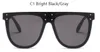 Nya platta toppsolglasögon överdimensionerade skyddsglasögon Mens Square Solglasögon Kvinnor Familjens berömda varumärke Rivet Black Eyewear Gafas de Sol246i