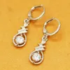 Bijoux en gros de mode Glamour Zircon Boucles d'oreilles Mode Blanc K Argent Plaqué Femmes Joker Bijoux