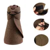 Mulheres Grande Floppy viseira Hat dobrável Straw Boho aba larga Hat Summer Beach bowknot Lady Sunscreen Caps Roll Up AAA2005