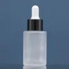Fabrikspris 30ml droppflaska frostat glas parfym eterisk olje essens aromaterapi elektroniska cigarettolja kosmetiska behållare flaskor