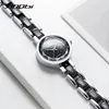 SINOBI nouvelles femmes montres fleur impression diamant noir/blanc petit cadran élégant japon importé Quartz Bracelet montres dames montre