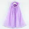 Filles capuche Capes Coat 6 Solid Design Gaze Châle Perle Bow Poncho Enfants design Cape Manteau Vêtements 4-12T 07