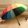 Rainbow Umbrella Women 16K Rainproof Windproof Long Handle Umbrellas Strong Frame Waterproof Large Colorful Rainbow Umbrella DH1372999508