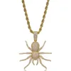 Hip Hop Boutique Spider Wiselant Bling 18k Real Gold Necklace Biżuteria