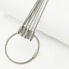 50st 100mm EDC Rostfritt ståltråd Nyckelring Ring Key Keyring Circle ROPE CABLE LOOP Outdoor Tag Screw Lock Gadget Drop294i