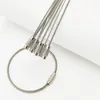 50pcs 100mm Edc Stainless Steel Wire Keychain Ring Key Keyring Circle Rope Cable Loop Outdoor Tag Screw Lock Gadget Drop294i