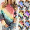 Gradiente Arcobaleno Maglietta donna camicia a maniche lunghe Pullover parti superiori del T allentato t-shirt tie-dye camicie di primavera Top S-5XL Oversize LJJA3942