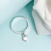 Cadenas en forme de coeur love Ring 925 Sterling Silver Girls cadeau Bijoux Coffret original pour bagues pandora