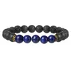 Oeil de Tigre Turquoise Bracelet en Pierre Naturelle Lava Rock Diffuseur d'Huile Essentielle Bracelet de Perles Designer Bijoux de Mode pour Femmes Hommes