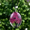 Collier de fleurs séchées en verre, arbre de vie, Terrarium, colliers pour femmes et enfants, bijoux à la mode, volonté et sable