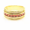 Vinger Ring voor Mannen Vintage Mode-sieraden 10kt Gold Fill Princess Cut Red Garnet edelstenen Party Wedding Band Ring voor Mannen Gift Maat 8-12