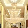 American Crystal Chandeliers Lights Fixture LED Modern Chandelier European Home Hotel Hall Lobby Parlor Big Long Stair Way Hanging Lamp