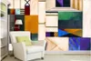 soggiorno moderno sfondi europeo immagine geometrica astratta pittura a olio moderna parete video di sfondo