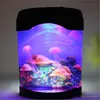 Date Creative Belle Aquarium Night Light Tank Natation Lumière D'ambiance Durable Décoration de La Maison Simulation Méduse LED Lampe