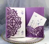 Glittery bröllopinbjudningskort satser Spring Flower Laser Cut Pocket Bridal Invitation Card för engagemang Graduate Birthday Party Inbjuder högsta kvalitet