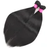 Brasilianska Virgin Hair Buntar med stängning 13x4 öra till örat spets frontlåsning med kinky lockigt humant hår väv med spetslåsning