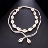 Czeski Plaża Tassel Naszyjnik Naturalny Sea Shell Choker Łańcuch Naszyjnik Kołnierz Boho Kobiety Summer Beach Jewelry Shellhard GB757