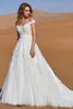 COCOMELODY 2020 웨딩 드레스 숄더 레이스 아플리케 Bohemian Bridal Gowns Backless Sweep Train A 라인 웨딩 드레스 가운 드 마리레