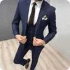 Abiti da uomo blu royal per smoking da sposo slim fit Groomsman Prom Blazer Best Man Costume Homme 3Pieces Jacket + Pants + Vest