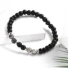 Chakra Bracelet Men Black Lava Healing Balance Beadsレイキ仏祈りの天然石ヨガブレスレット女性ストーンビーズブレスレット