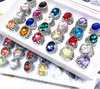 Partihandel 100st Mix Lot Womens Ringar Vintage Smycken Stor Glas Sten Antik Silver Ring För Ladies Fashion Party Gifts Drop Shipping