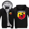 2019 Winter Hoody Fiat Abarth Car 로고 남성 여성 두껍게 가을 후드의 옷 땀 셔츠 지퍼 재킷 Fleece Hoodie Streetwear337d