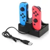 Estación de carga 4 en 1, base de cargador LED para Nintendo Switch 4, controladores Joy-Con, soporte de carga para Nintendo Switch NS, 1 unids/lote