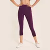 Whole Candy Color Yoga Capris High talia Atheltics Women Yoga Legging Sport Elastic Fitness Leggingi Slim Running Gym22225340