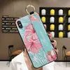 Wrist Strap Case For iphone 7 8 6 6s plus 12 Mini 11 Pro Max Case For iphone XR X Xs max Flower Soft TPU Phone Holder Case Cover