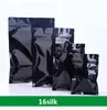 16Silk 블랙 알루미늄 호일 가방 알루미늄 도금 평평한 바닥 풀 아웃 클로저 포켓 차 음식 포장 가방