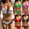 Frauen Badebekleidung sexy Bikinis Rüschen Rückenfreier Badeanzug Frauen Low Taille Strand tragen Badeanzug Dreieck Set Sommer Biquinis