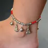 Hot-selling seedling silver-red rope Braided Bracelet Operating seedling silver foot chain braided alloy Tibetan silver bracelet W605