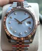 Luxury High Quality Wrist Watch Datejuste 41mm 126331 18K Rose Gold Diamond Blue Dial