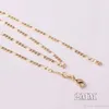 20pcs Neckace Gold Chain Gold Catena da 2mm Colore oro Colore Gold Gioielli e Girl Figaro Chain Whole9129517