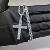 Shining Diamond Stone Cross Anhänger Halskette Schmuck Platin plattierte Männer Frauen Liebhaber Geschenkpaar Religiöses Schmuck