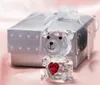 50 stks Crystal Bear Baby Shower Bruiloft Gunsten Jongen Meisje Doop Party Geschenken Pasgeboren Baby Geschenkdoos Groothandel SN881