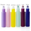 150pcs/lot 10ML Essential Oil bottle Matte glass Roller Ball Bottles with Natural jade stone roller