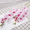 2 sztuk / partia Nowa symulacja 9-głowice Phalaenopsis pojedynczy oddział Pu Sztuczne kwiaty Dekoracja Strona główna Kwiat Wall Wedding Fake Orchid