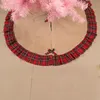 Julgran kjolar bowknot lapptäcke hemplatta röda gitter linnprydnadsfestival leveranser dekoration varm försäljning 26 5zt hh
