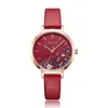 Julius Watch Green Fresh Girl's Fashion Watch Flower Design Delikatny Prezent Zegar Zegarek do GF z Pudełko Pakowanie Ja-1089